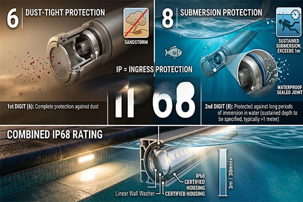 IP68 waterproof rating symbol